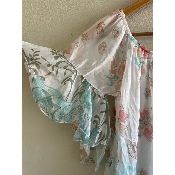 Lola made in Italy floral silky blouse size small fairy bloomcore - Picture 2 of 7